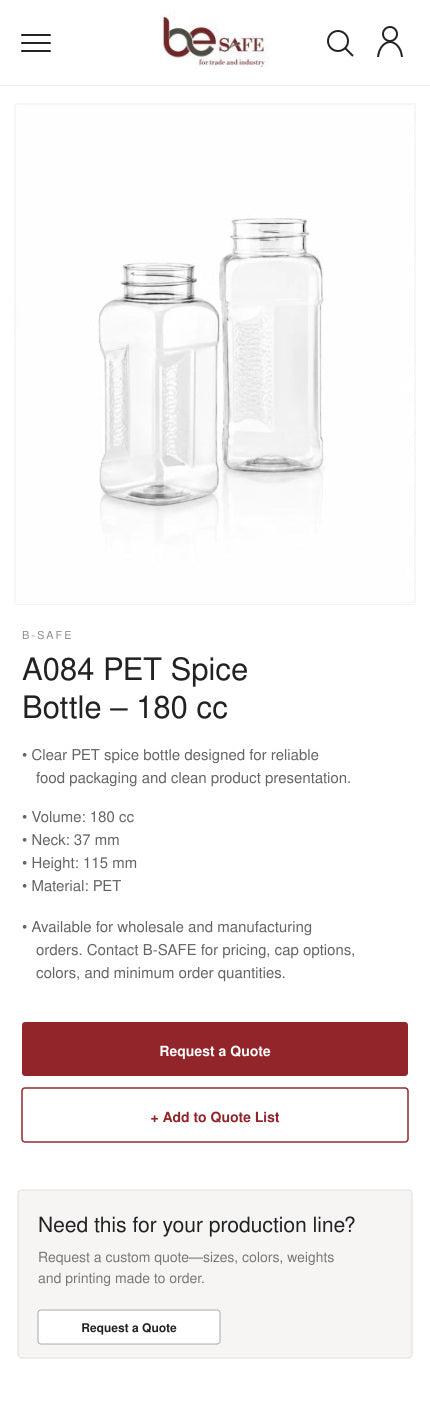 BE-SAFE mobile website designed by Brand Masters